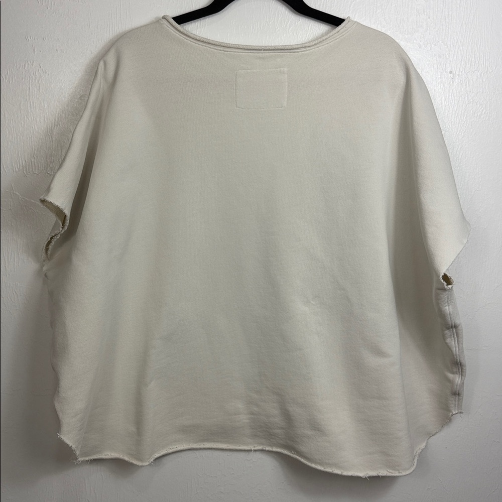 Frank & Eileen White Relaxed Short Sleeve sweatshirt Pullover - Picture 6 of 11